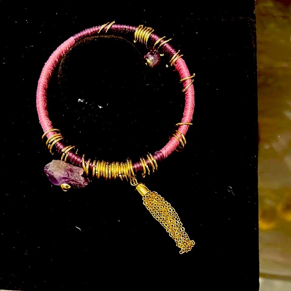Lavender & gold Hoop Earrings & matching bracelets as a bundle or $15ea😻 - Picture 4 of 6